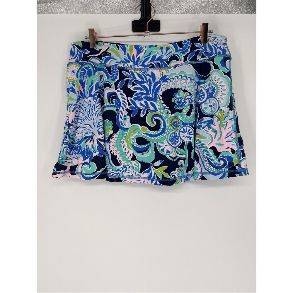 LILLY PULITZER SIZE XL AILA SKORT *SIRENS & SPIRITS* BRIGHT NAVY UPF 50+